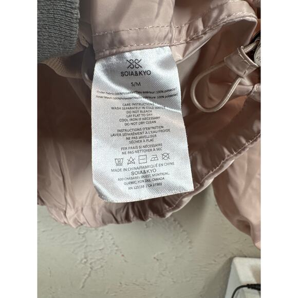 SOIA & KYO Light Tea Rose Hooded Zip Windbreaker jacket Womens Size Small/Medium - Picture 4 of 5